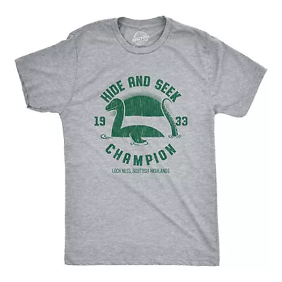 Mens Hide And Seek Champion Loch Ness Monster Tshirt Funny Sea Creature Graphic • $9.50