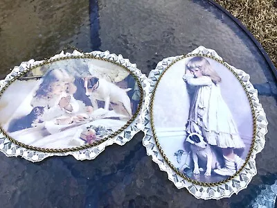 2 Vintage Flue Cover Victorian Glass Chain Wall Art- Disgrace & Breakfast In Bed • $29.95