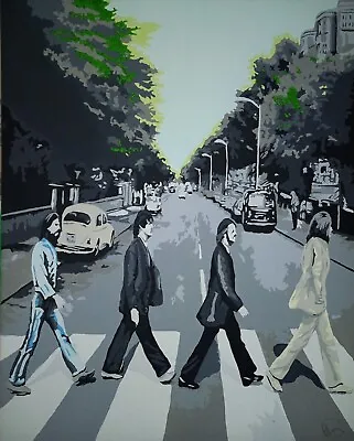 Abbey Road The Beatles Hand Painted  16 ×20  Stretched Canvas. • £65