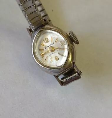 Vantage Mechanical Watch 17 Jewels Spiedel Band-10k-rgp Bezel -waltham As Is • $9.99