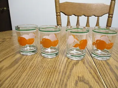 Vintage Anchor Hocking Orange Juice Glasses 3 Inches Tall • $12.99