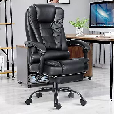 £99.99 • Buy Ergonomic Office Chair Leather Recliner Swivel Gaming PC Computer Desk Chairs