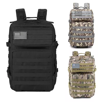 45L Large Military Tactical Backpack Army Molle Bag Rucksack 3 Day Assault Pack • $8.90