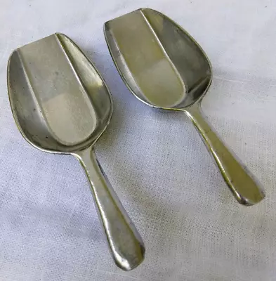 Vintage Germany Aluminum Metal Scoopers Two 5 3/4   145 • $12