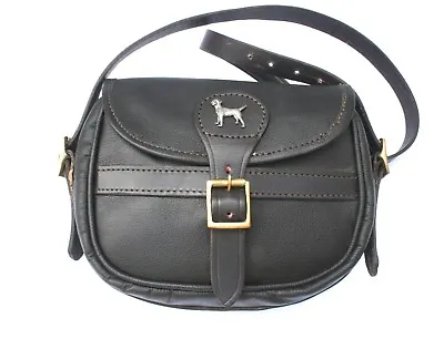 £74.99 • Buy Border Terrier Leather Shooting Cartridge Bag 75 Capacity Dog Gift 037