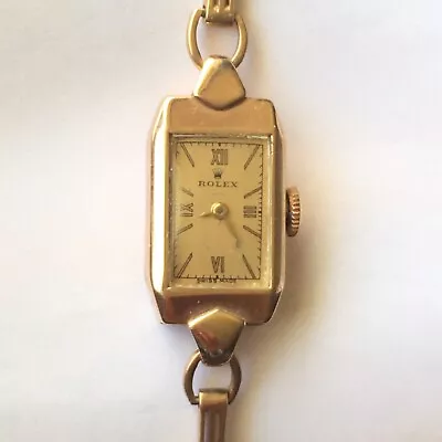 1938 Lady's Rolex 9K Yellow Gold Mechanical Watch Factory Marked Case & Works  • $2250