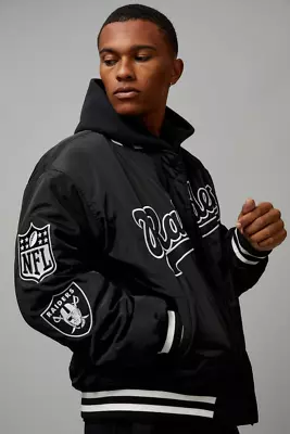 NEW FACTORIE Nfl Bomber Jacket Mens Jacket Raiders Black/White RRP $149.95 • $45