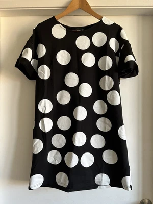 $30 • Buy ASOS Large Spot T-shirt/sweat Dress, Black And White Size 12