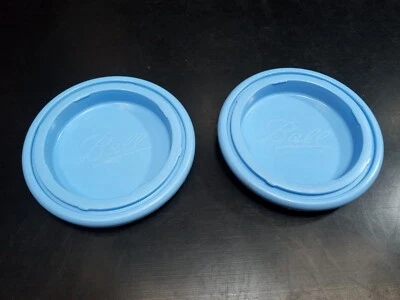 $39.66 • Buy 2 BALL CANNING Lids 32 Oz Quart Freezer Safe Plastic Storage Jar Twist Lid Blue