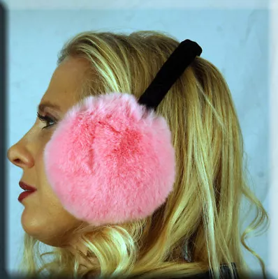 New Pink Rex Rabbit Fur Ear Muffs • $14.99