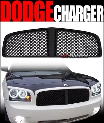 For 2006-2010 Dodge Charger Blk Luxury Badgeless Mesh Front Bumper Grill Grille • $58