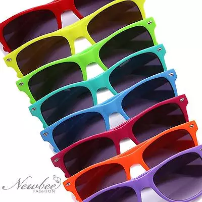 Colorful Horn Rimmed Style Vintage Sunglasses Bright Neon Hipster Fixie Shades • $9.99