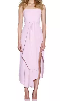 By Johnny Strapless Tie Waist Dress In Powder Blush Pink Size 10 • $45