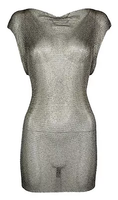 Vintage Circa 1990's Sheer Chainmail Metal Mini Dress- Unlabeled • $2500