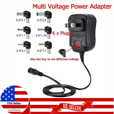 $12.99 • Buy 12W 3-12V AC/DC Adapter Power Supply For Multi Voltage Adjustable Charger Cord
