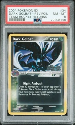 $39.99 • Buy PSA 8 NEAR MINT-MT Dark Golbat TEAM ROCKET RETURNS #34 REVERSE HOLO Pokemon Card