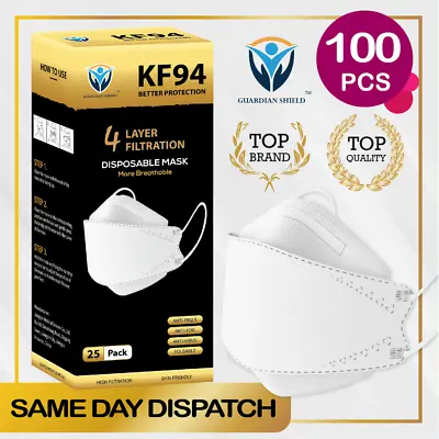 100Pcs KF94 Disposable Face Mask 3D Mouth Comfort Protective Masks 4 Layer-White • $29