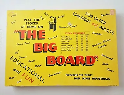 VTG The Big Board Stock Market Game 1958 RJ McDonald Dadan Inc • $20
