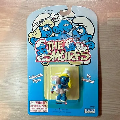 The Smurfs PVC Figure Smurfette With Baby Vintage #20192 • $20
