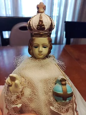 VTG 11 Inch INFANT Of PRAGUE Chalkware Statue RELIGIOUS Statuary • $24.99