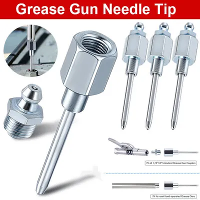 1-2PCS Grease Gun Injector Tip Needle Attachment Coupler Fittings Kit Easy Use • $7.79