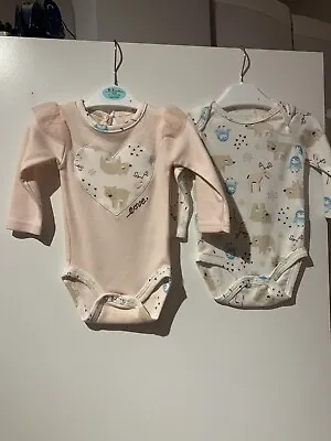 Baby Girl Long Sleeved Vests 0-3 Months • £2