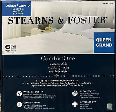 Stearns & Foster Mattress Protector QUEEN Waterproof Stretch 60 X 80 In NEW750 • $26.09