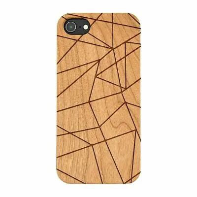£21.99 • Buy Geometric Lines Natural Wooden Phone Case Bamboo IPHONE SAMSUNG HUAWEI PIXEL