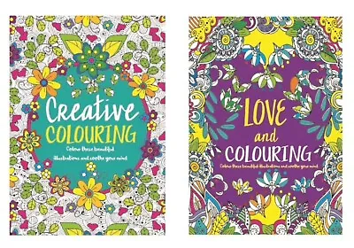 A4 Adult Colouring Books Colour Therapy Patterns  Set Of 2 Anti-Stress  Books • £3.29