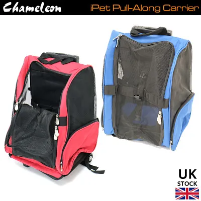 £83.85 • Buy Pet Travel Carrier Pull Along Bag Wheels - Small Cat, Dog Animal Portable Crate