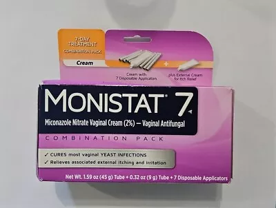 Monistat 7 DAY Combo Vaginal Antifungal 1.59ozCreamwith Applicators Exp. 04/2025 • $9.99