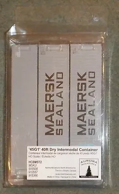 Aurora Miniatures HO Scale  -  Maersk Sealand 40' Container   3-Pack HCBMST2 • $47