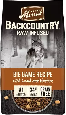 Merrick Backcountry Raw Infused Grain-Free Big Game Freeze-Dried Dog Food 20lb • $53.53