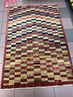 Handmade Afghan Gabbeh Rug Pure Wool Contemporary Design • £256.99