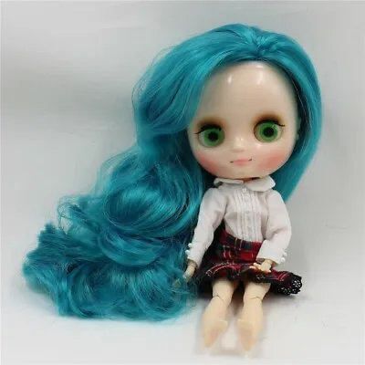 8  Middle Blythe Factory Doll Joints Body Blue Sidepart  Hair 1/8 Bjd Shiny Face • $71.19