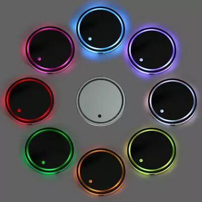 2PCS LED Cup Pad Car Accessories Light Cover Interior Decoration Lights 7 Colors • $10.66