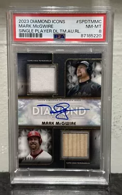 Mark Mcgwire 2023 Diamond Icons Dual Team Auto Relic /10 Psa 8 • $199.99