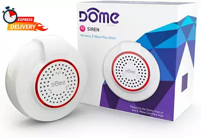 Dome Home Automation Wireless Z-Wave Battery-Powered Home Security Siren And Chi • $47.99