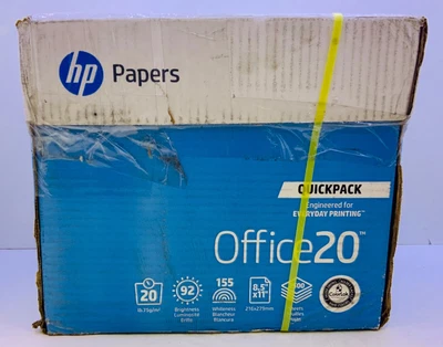 $49.99 • Buy HP Printer Paper Office 20lb, 8.5x11, Quickpack Case, 2500 Sheets, No Ream Wrap
