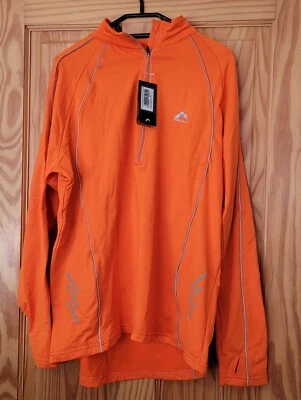 Cold Weather More Mile Alaska XL Mens Half Zip Long Sleeve Running Top Hi Vis • £16.99