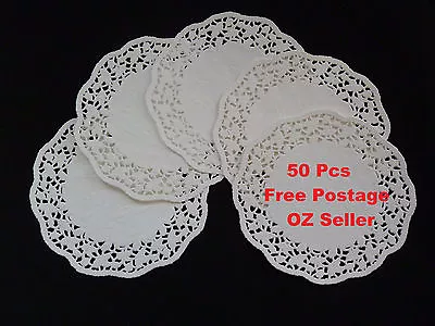 50 Paper Doilies - Round -size From 4.5  5.5  6.5  8.5  10.5  - Free Post! • $5.50