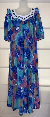 Naturally Petite Liberty House Colorful Floral Ribbon/Lace Maxi Dress~8P/M~NWOT • £28.93