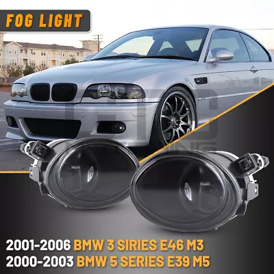 Fog Lights For 01-06 BMW E46 3 Series/ 01-03 M3 M5 Bumper Lamp Smoke Lens Set • $36.83