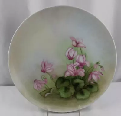 Hand Painted Signed Unmarked Limoges Cabinet Plate Charger Pink Flowers 12  • £35.61