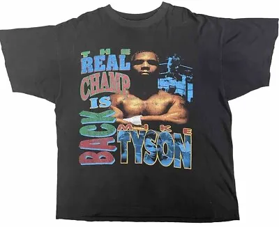 VTG 90’s Mike Tyson Rap T Shirt The Real Champ Is Back Mens Size XL Rare Grail • $750