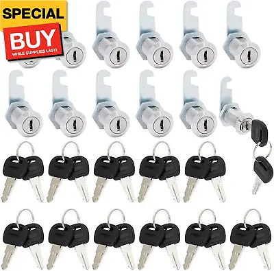 12 Pack Cabinet Cam Lock With Key 1-1/8 Cylinder Lock For Tool Box (30Mm) • $20.19