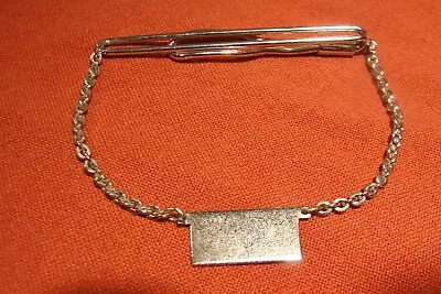 Vintage Sterling Silver Tie-bar With Chain Marked S.S. LOOK! • $10.99