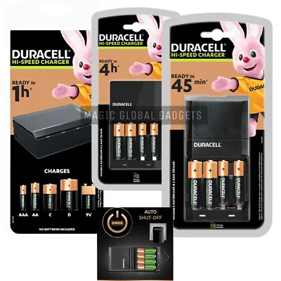 £15.99 • Buy DURACELL BATTERY CHARGER + Rechargeable Batteries AA AAA C D 9V  Pre-Charged UK