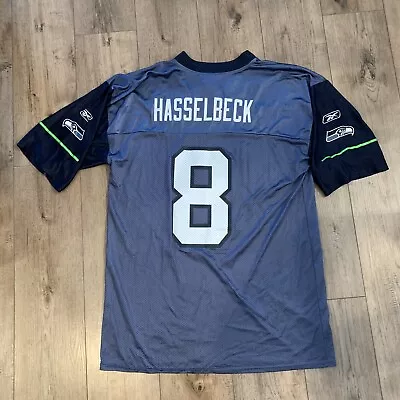 Vintage Reebok Seattle Seahawks Matt Hasselbeck 8 Teal Jersey Size Large • $21.25