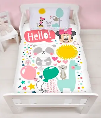 Disney Minnie Mouse Friends - Junior Toddler Or Cot Duvet Cover Bed Bedding Set  • £29.33